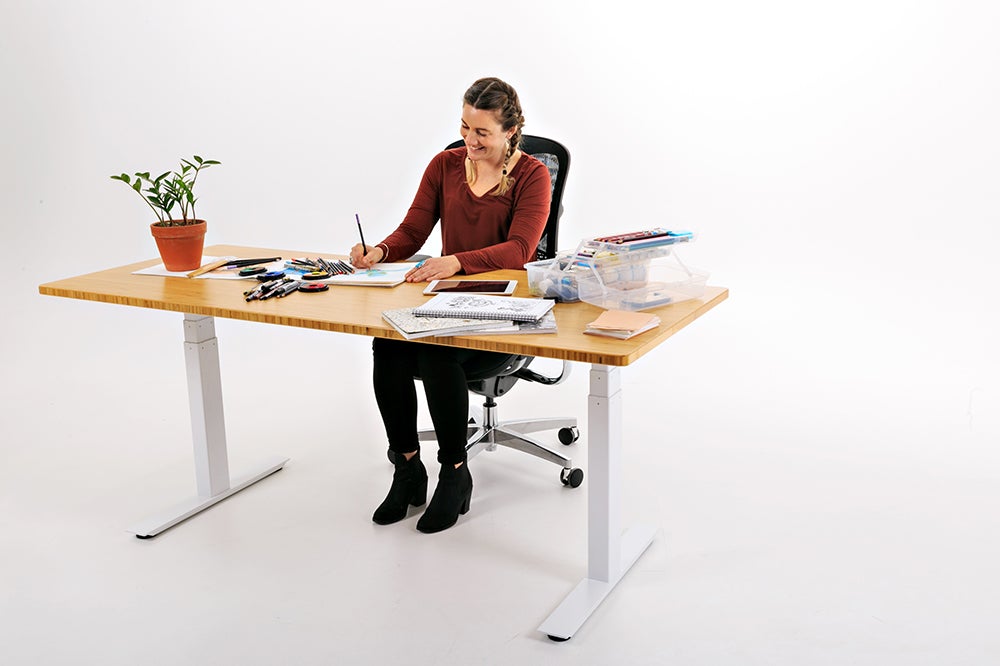 how to lower standing desk