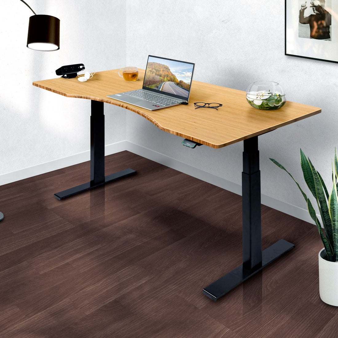 KLIK Bamboo Ergo Curve Standing Desk