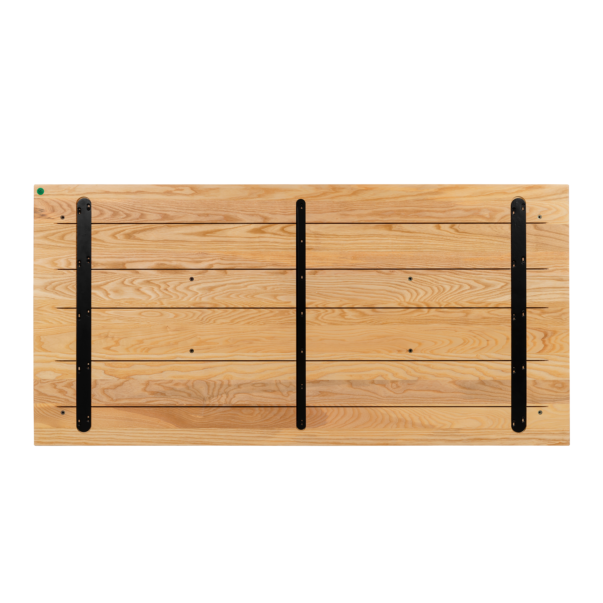 Natural Oak Back of Desk with Reinforced Bars