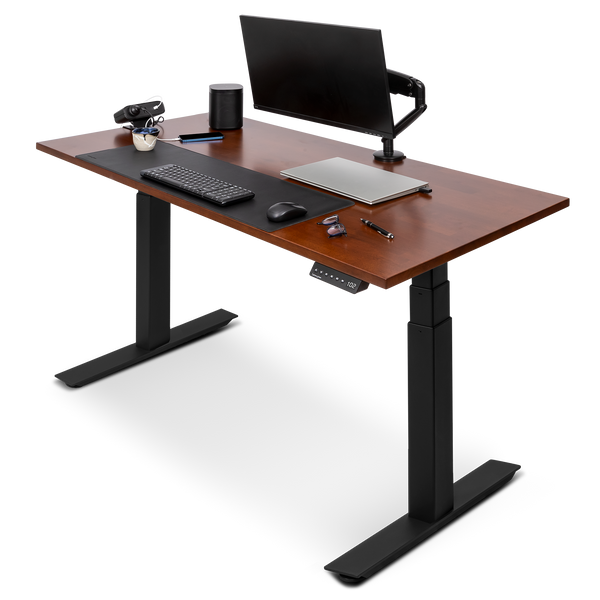 PRO Series Walnut Stain Rubberwood Electric Standing Desk UpDown Desk