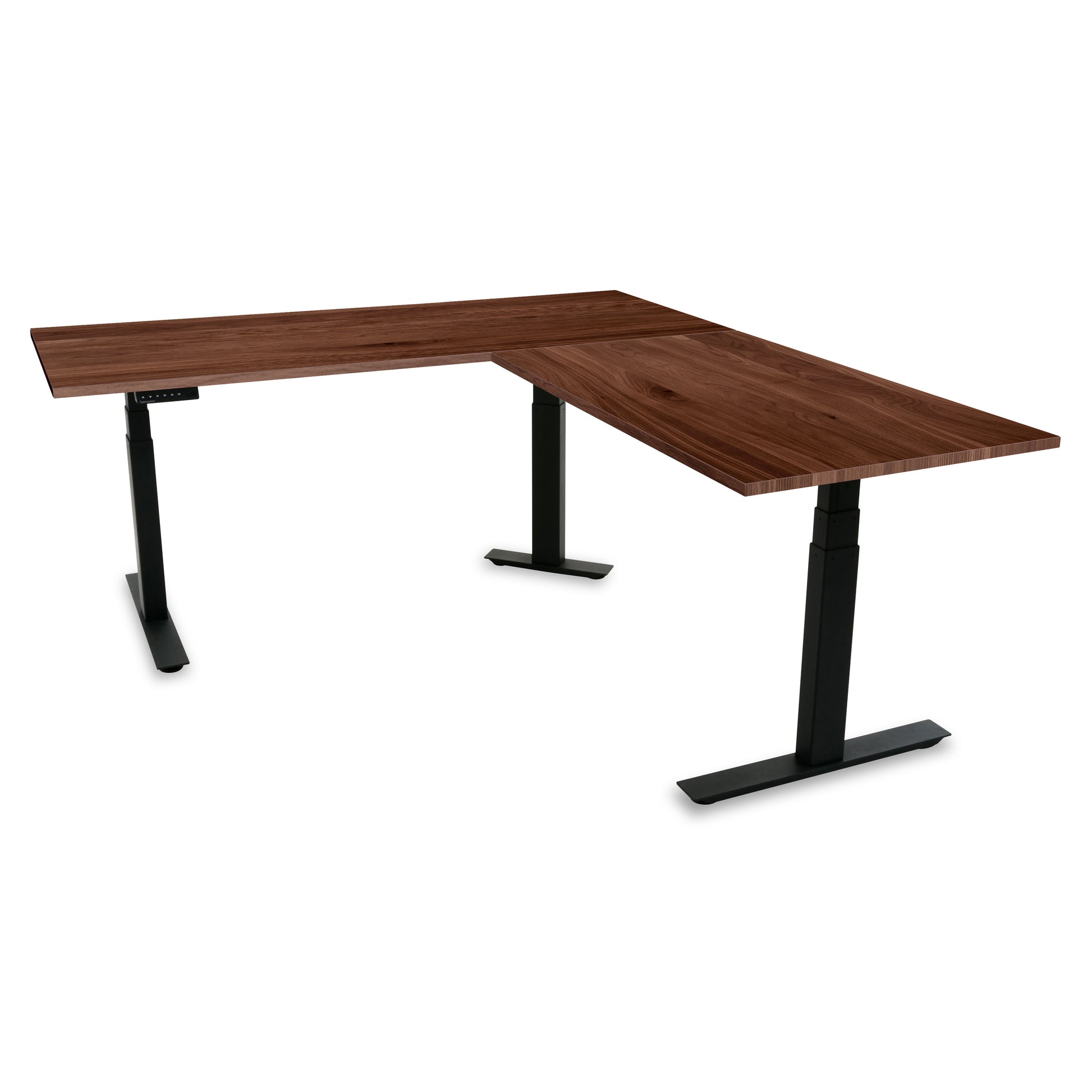 PRO Series Corner Walnut Standing Desk