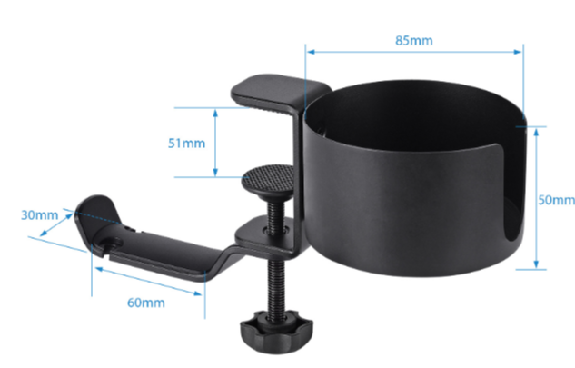 Drink Headphone Holder UpDown Desk - Main Image