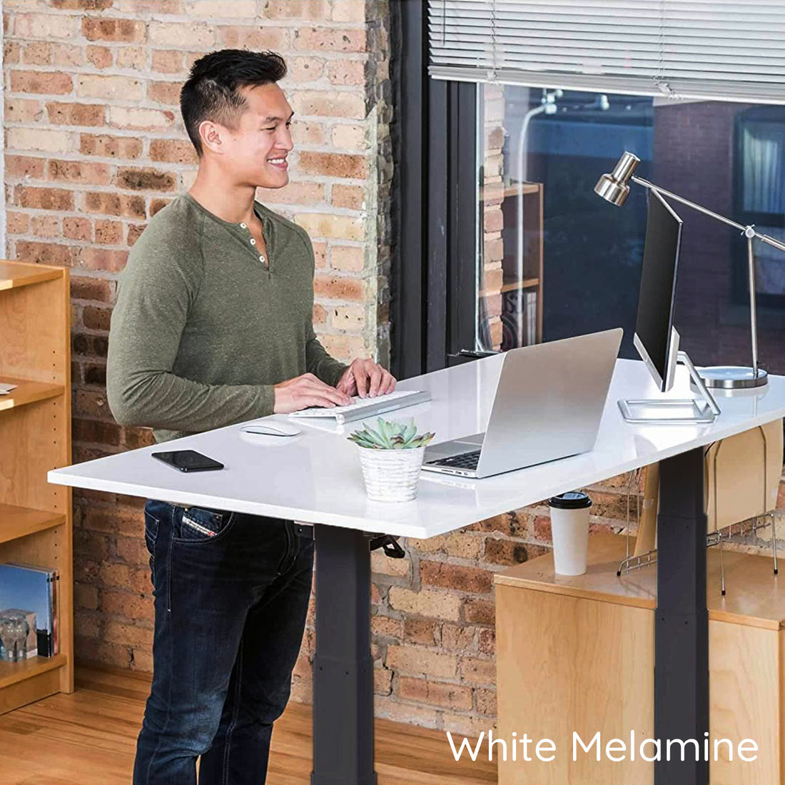 White Melamine Standing Desk