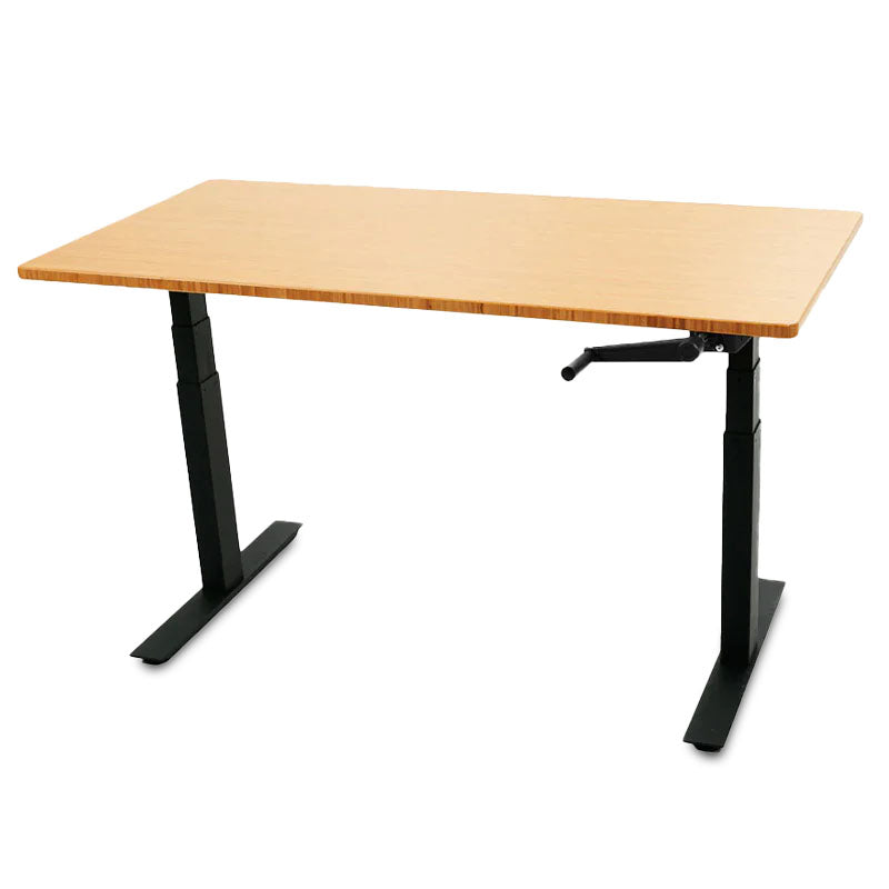 Manual Crank Bamboo Standing Desk