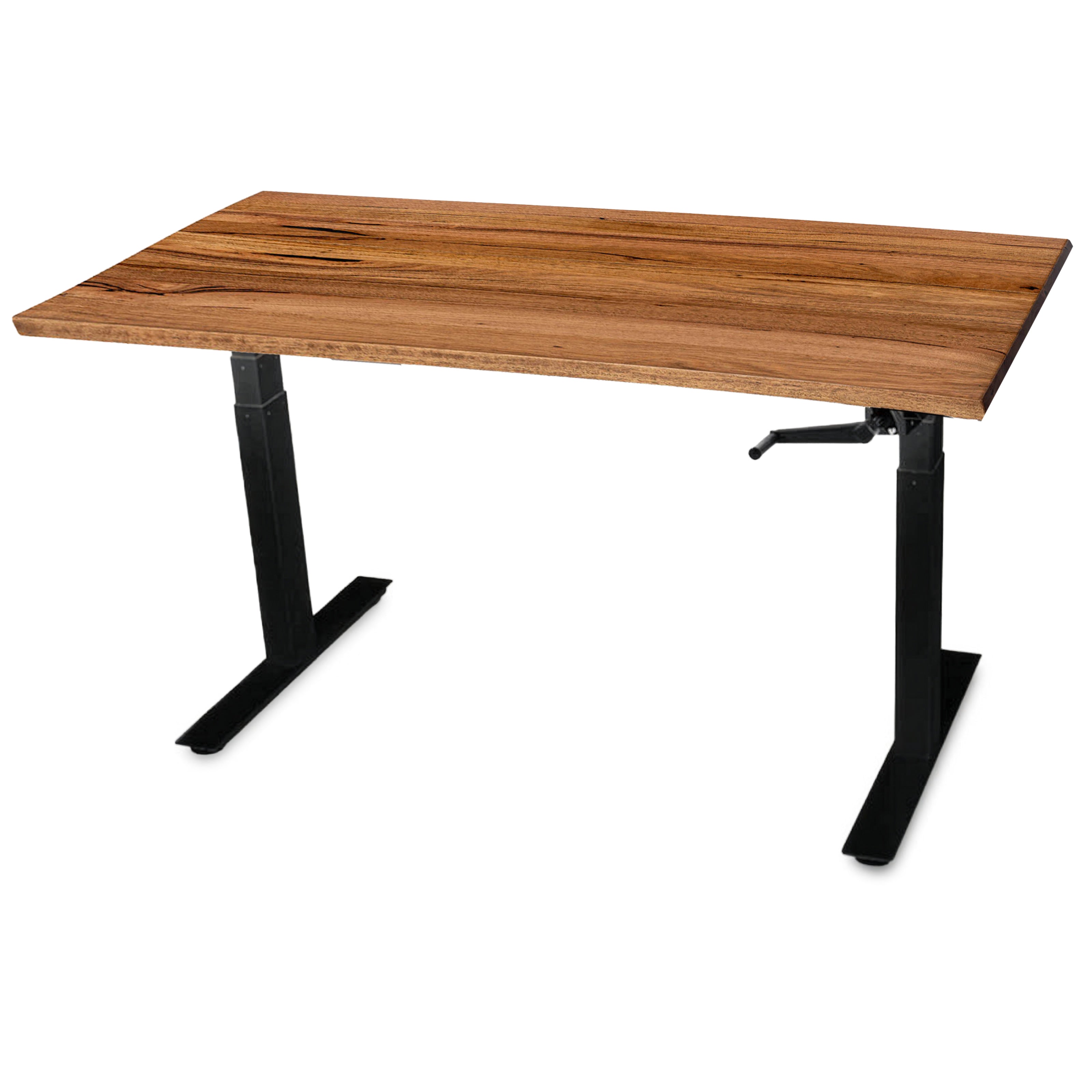 Manual Crank Dark Recycled Messmate Standing Desk