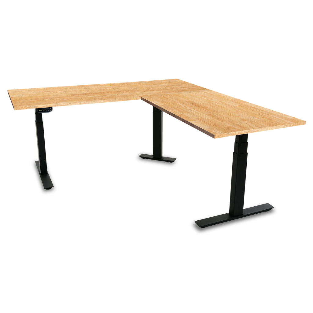 PRO+ Corner Rubberwood Standing Desk