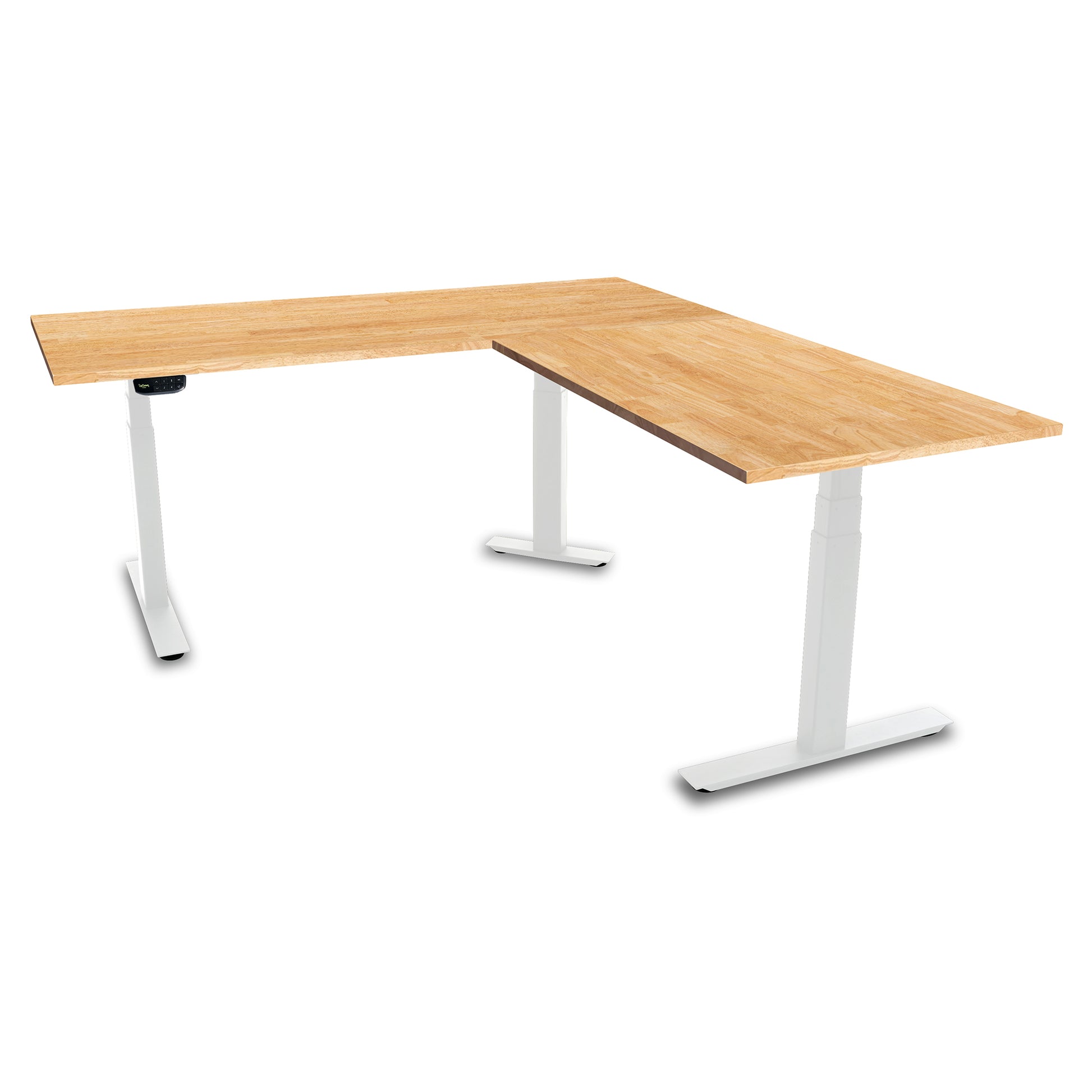 PRO+ Series Corner Rubberwood Standing Desks