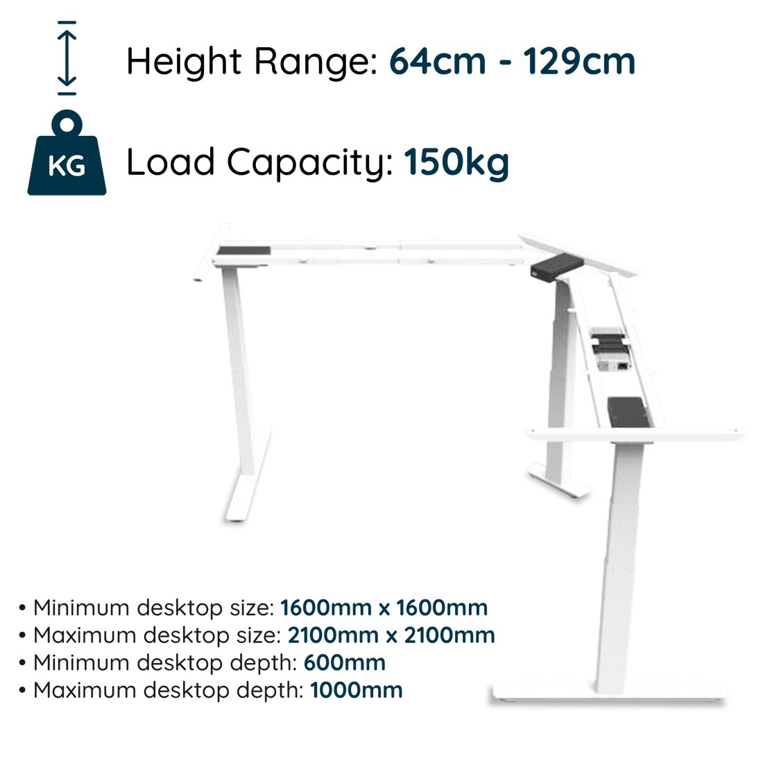 PRO Series Electric Corner Standing Desk Frame