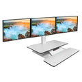 Standesk Memory Electric Sit Stand Desk White Triple Monitors