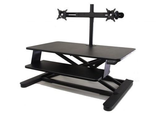 Elevar Maxishift E Electric Sit Stand Workstation - Double Monitor Arm