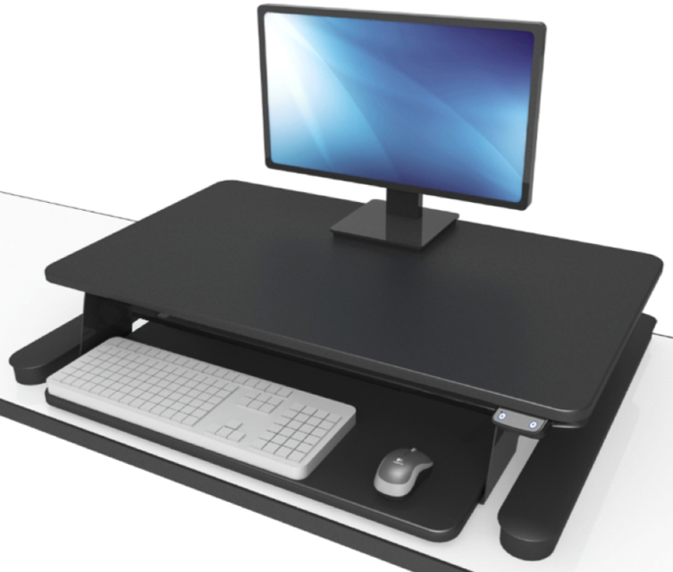 Elevar Maxishift E Electric Sit Stand Workstation - Single Monitor Down